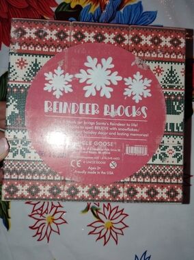 Uncle Goose Wooden Reindeer Tile Block Set Festive Montessori NIP